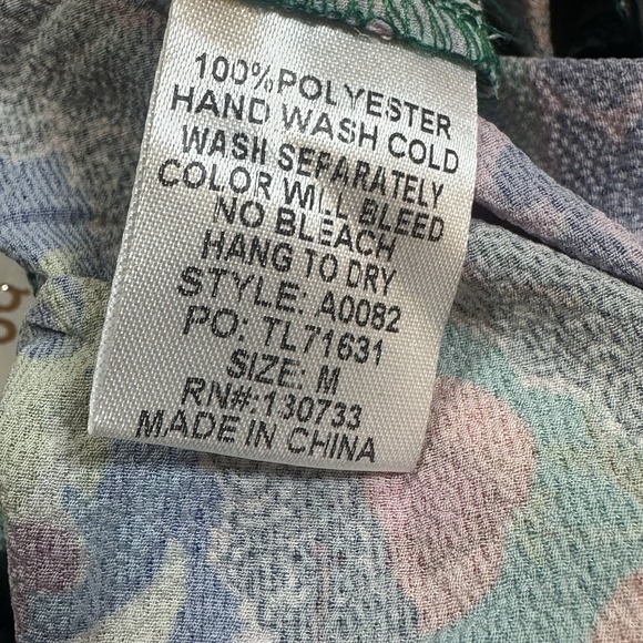 Umgee Patchwork Wide Legs Ruffle Hem Boho Festival Hippie Women's Pants Size M - Picture 12 of 12